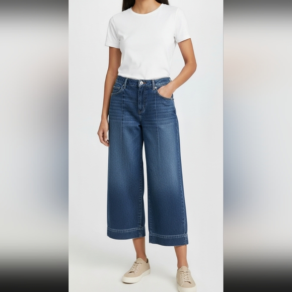 Banana Republic Denim - Women's Banana Republic Wide Leg Jeans - Mid Rise Straight - Size 4 Petite - EUC